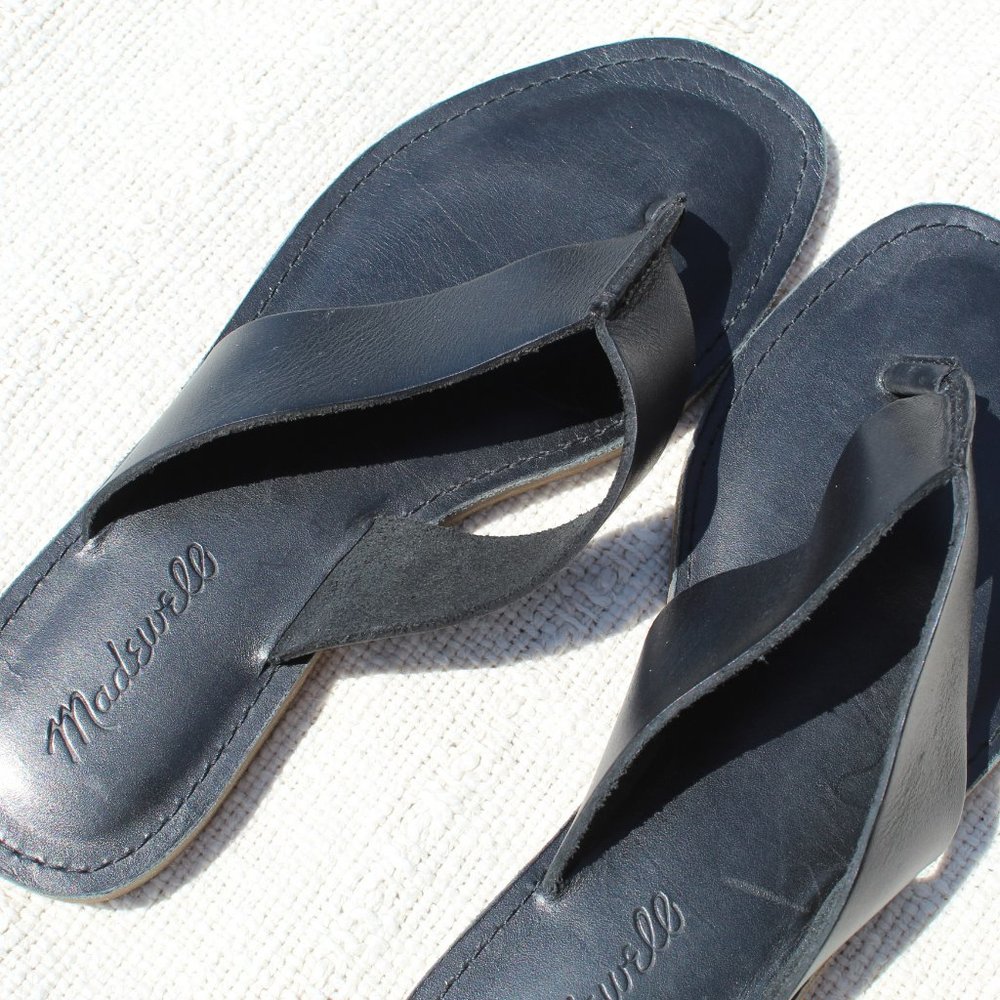 Madewell The Boardwalk Chunky Thong Sandal - Black - Size 6.5